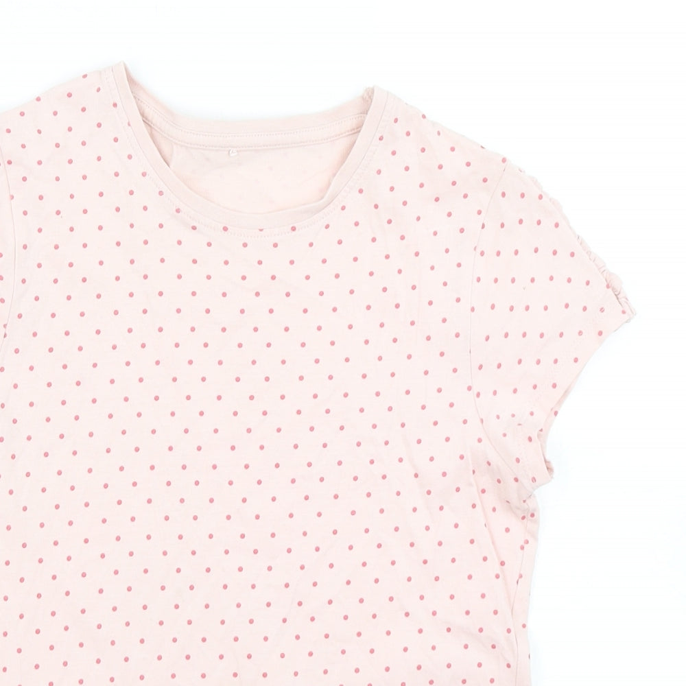George Girls Pink Polka Dot  Basic T-Shirt Size 11-12 Years