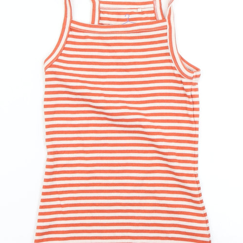 NEXT Girls Orange Striped  Basic Tank Size 9 Years
