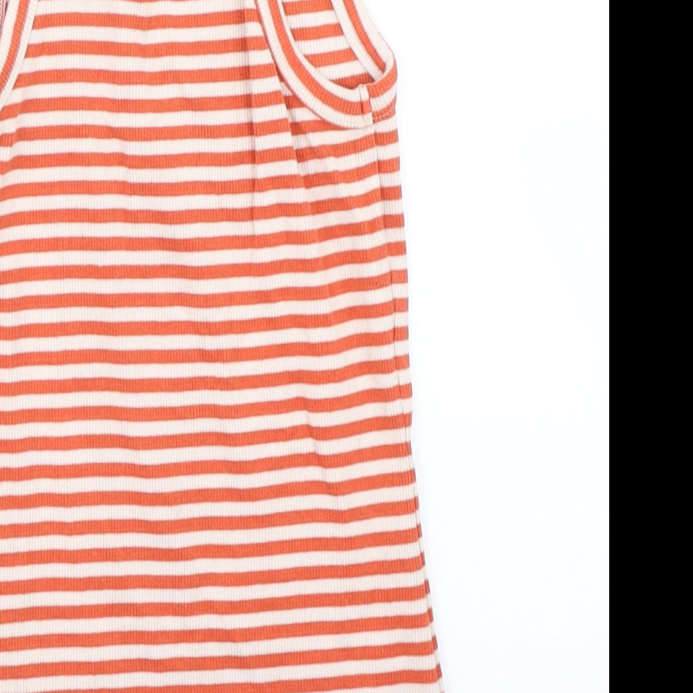 NEXT Girls Orange Striped  Basic Tank Size 9 Years