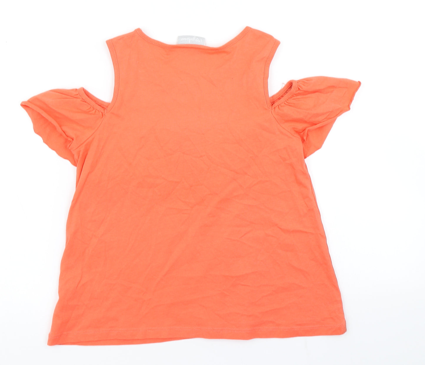 Matalan Girls Orange   Basic T-Shirt Size 9 Years  - Cold Shoulder