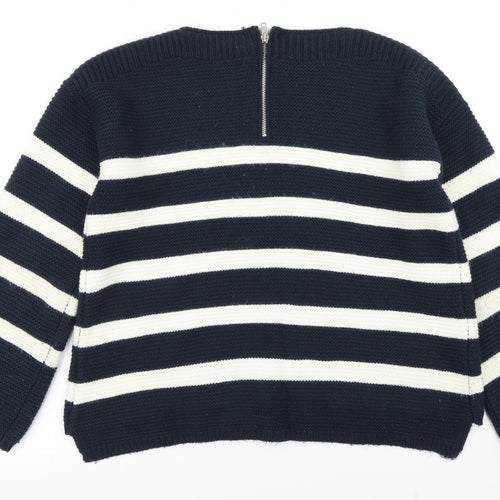 Atmosphere Womens Blue Striped Knit Pullover Jumper Size 14