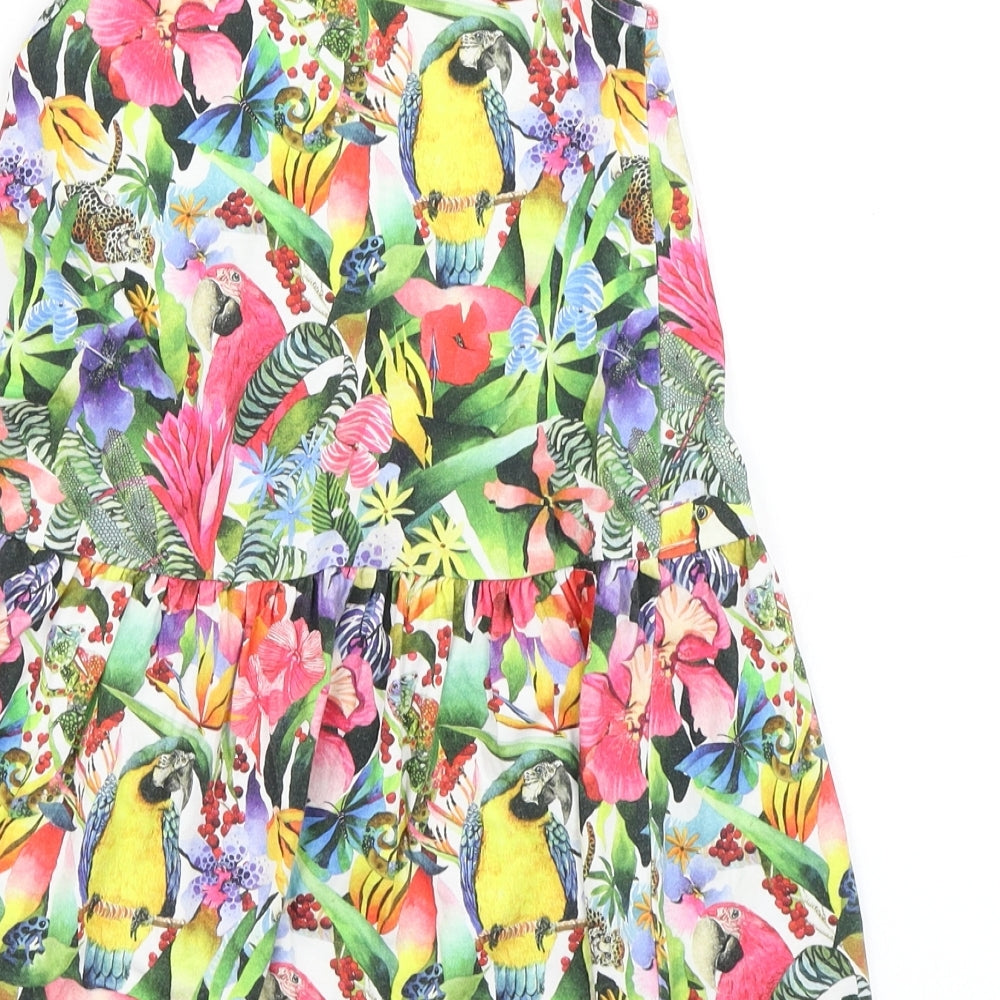 H&M Girls Green Floral  Tank Dress  Size 7-8 Years