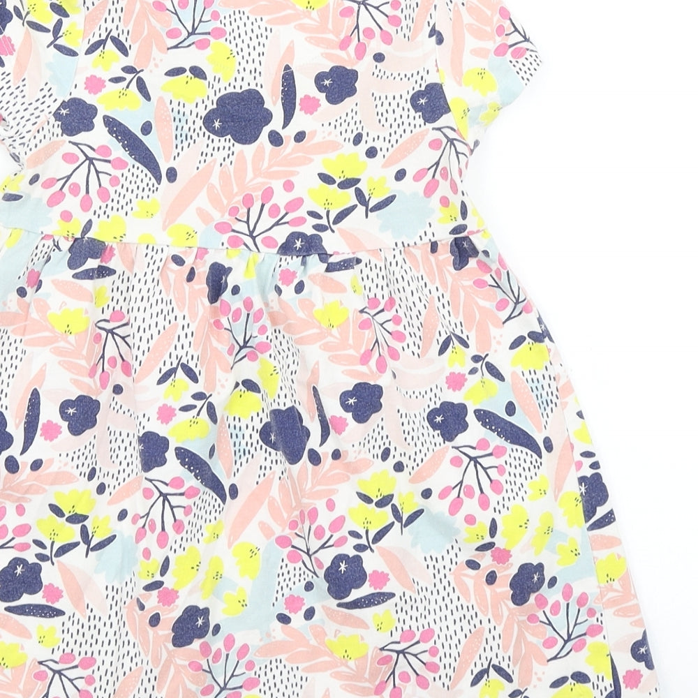 Mini Club Girls Pink Floral  Skater Dress  Size 4-5 Years