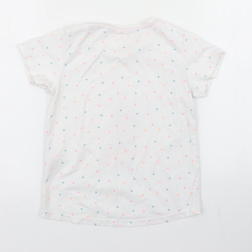 Matalan Girls White Spotted  Basic T-Shirt Size 5-6 Years  - Reversible sequins