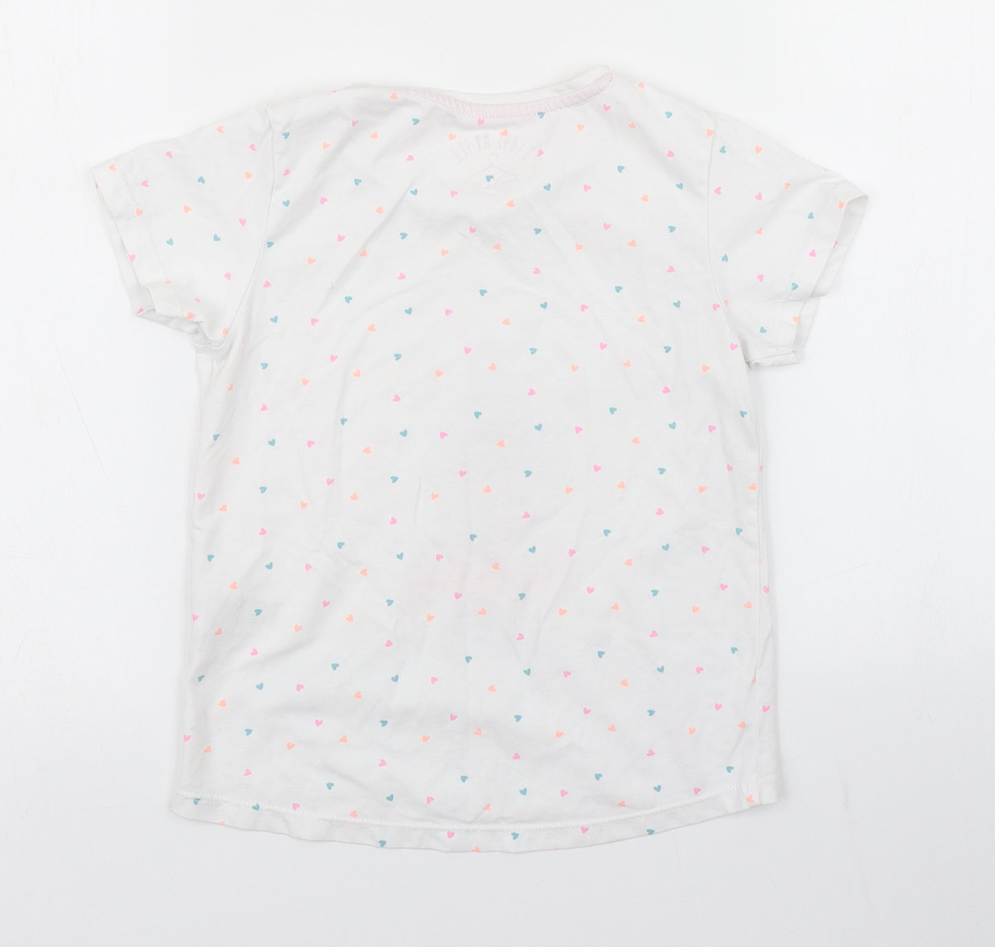 Matalan Girls White Spotted  Basic T-Shirt Size 5-6 Years  - Reversible sequins