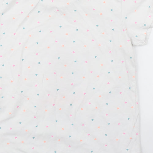 Matalan Girls White Spotted  Basic T-Shirt Size 5-6 Years  - Reversible sequins