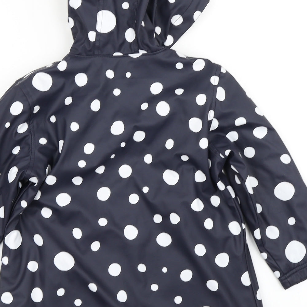 Hatley Girls Blue Polka Dot  Rain Coat Jacket Size 5 Years