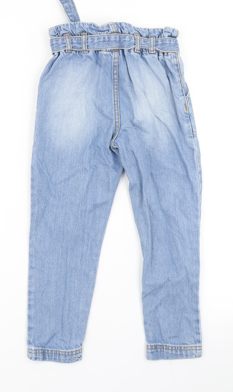 River Island Girls Blue  Denim Straight Jeans Size 6 Years - Paperbag Waist