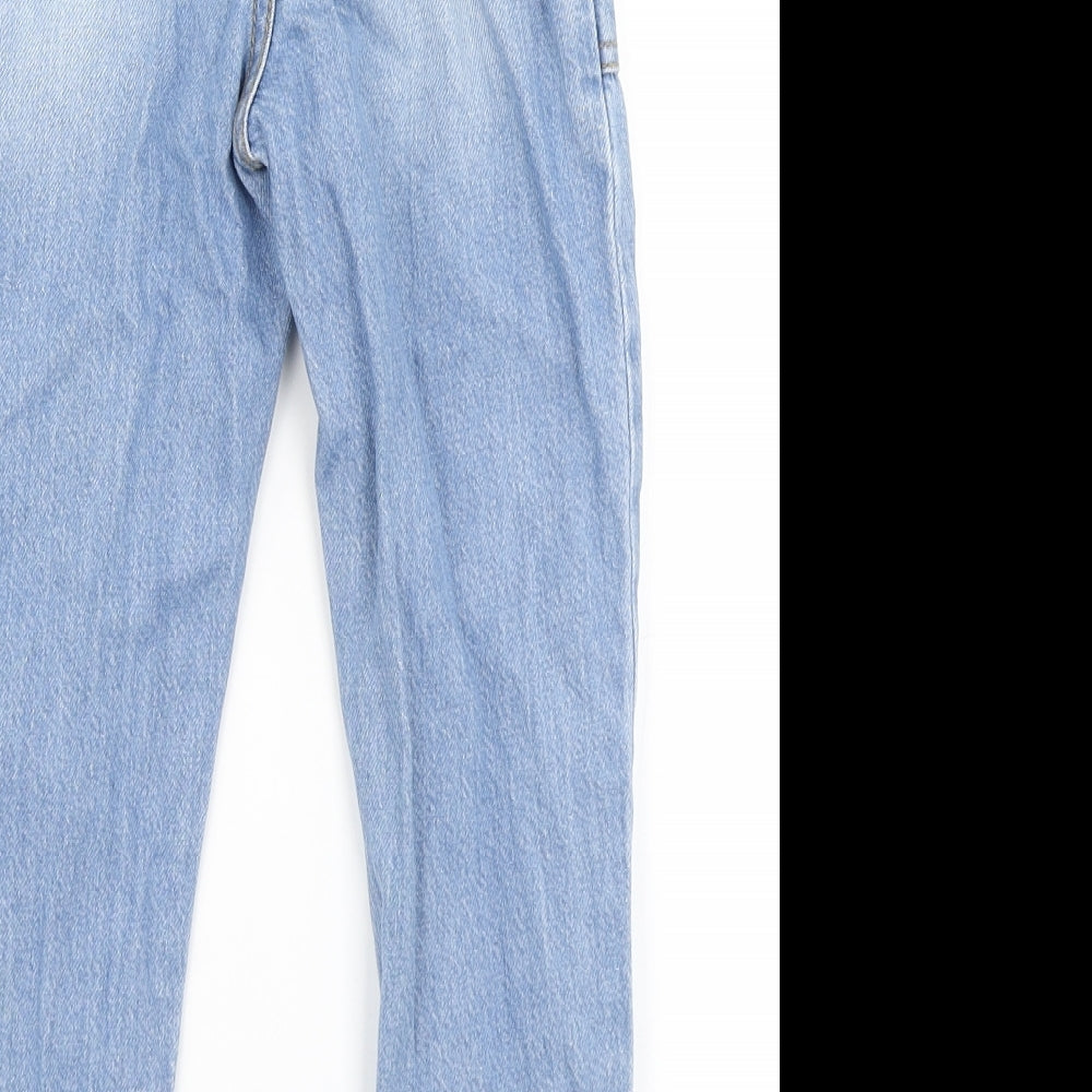 River Island Girls Blue  Denim Straight Jeans Size 6 Years - Paperbag Waist