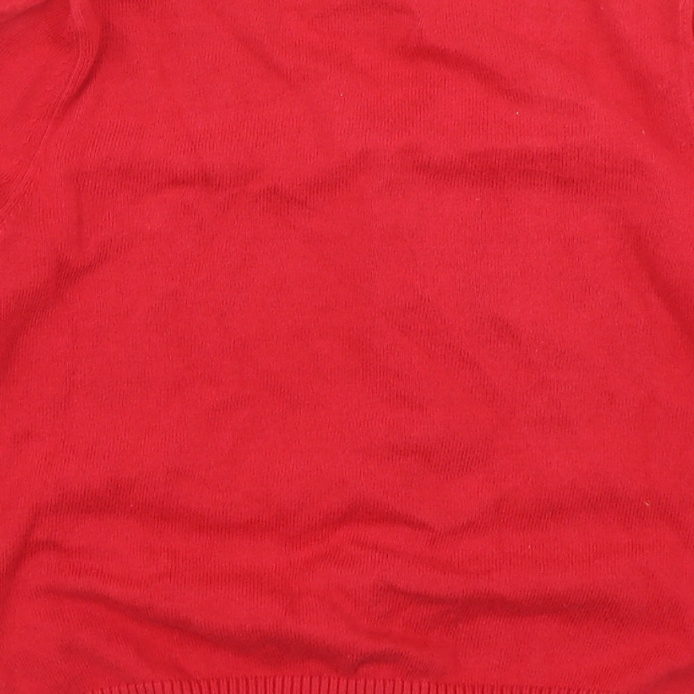 TU Girls Red  Knit Cardigan Jumper Size 7 Years