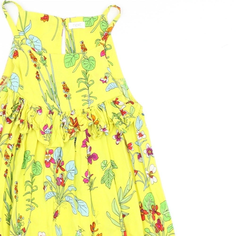 NEXT Girls Yellow Floral  A-Line  Size 8 Years
