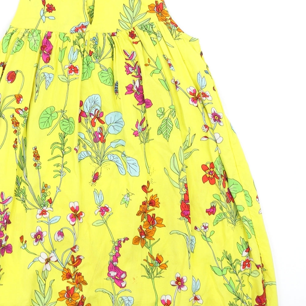 NEXT Girls Yellow Floral  A-Line  Size 8 Years