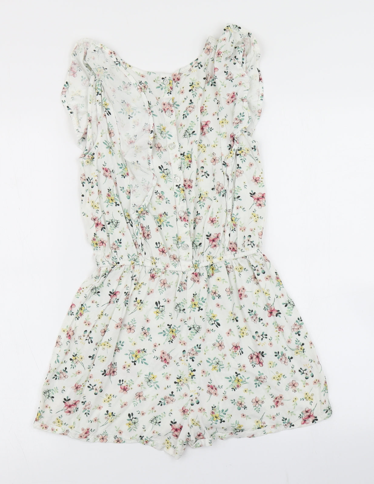 TU Girls White Floral  Playsuit One-Piece Size 11 Years