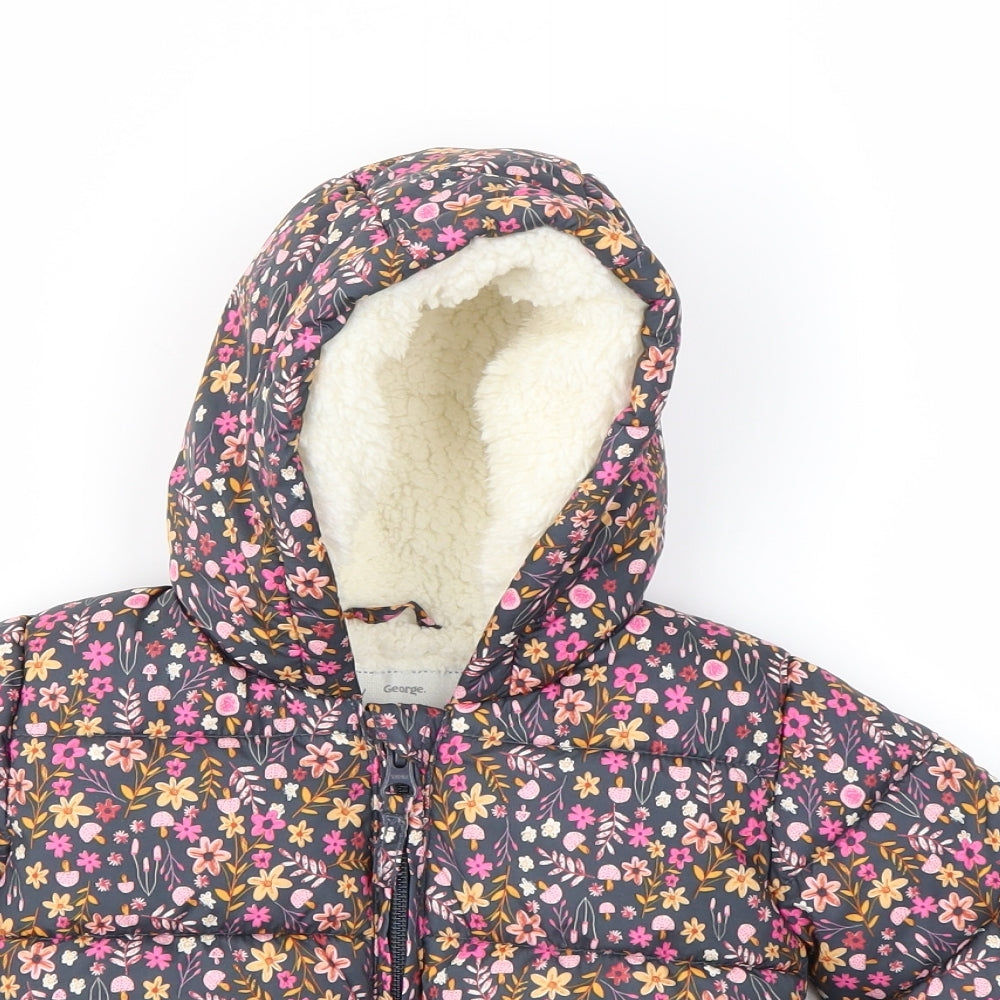 George Girls Multicoloured Geometric  Basic Coat Coat Size 3-6 Months