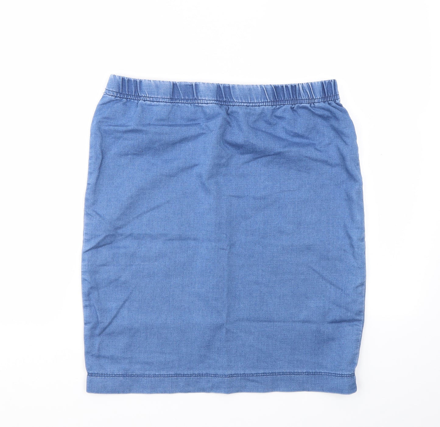 Selected Womens Blue   A-Line Skirt Size L  - STRECHY WAISTBAND