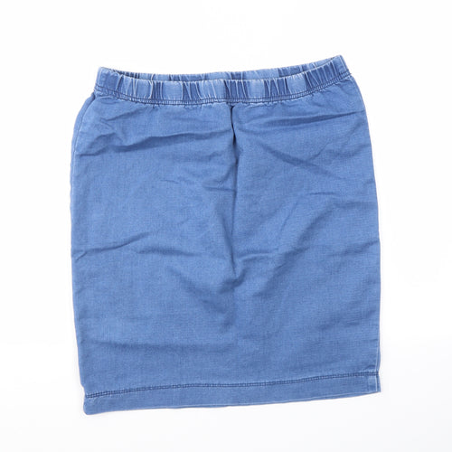 Selected Womens Blue   A-Line Skirt Size L  - STRECHY WAISTBAND