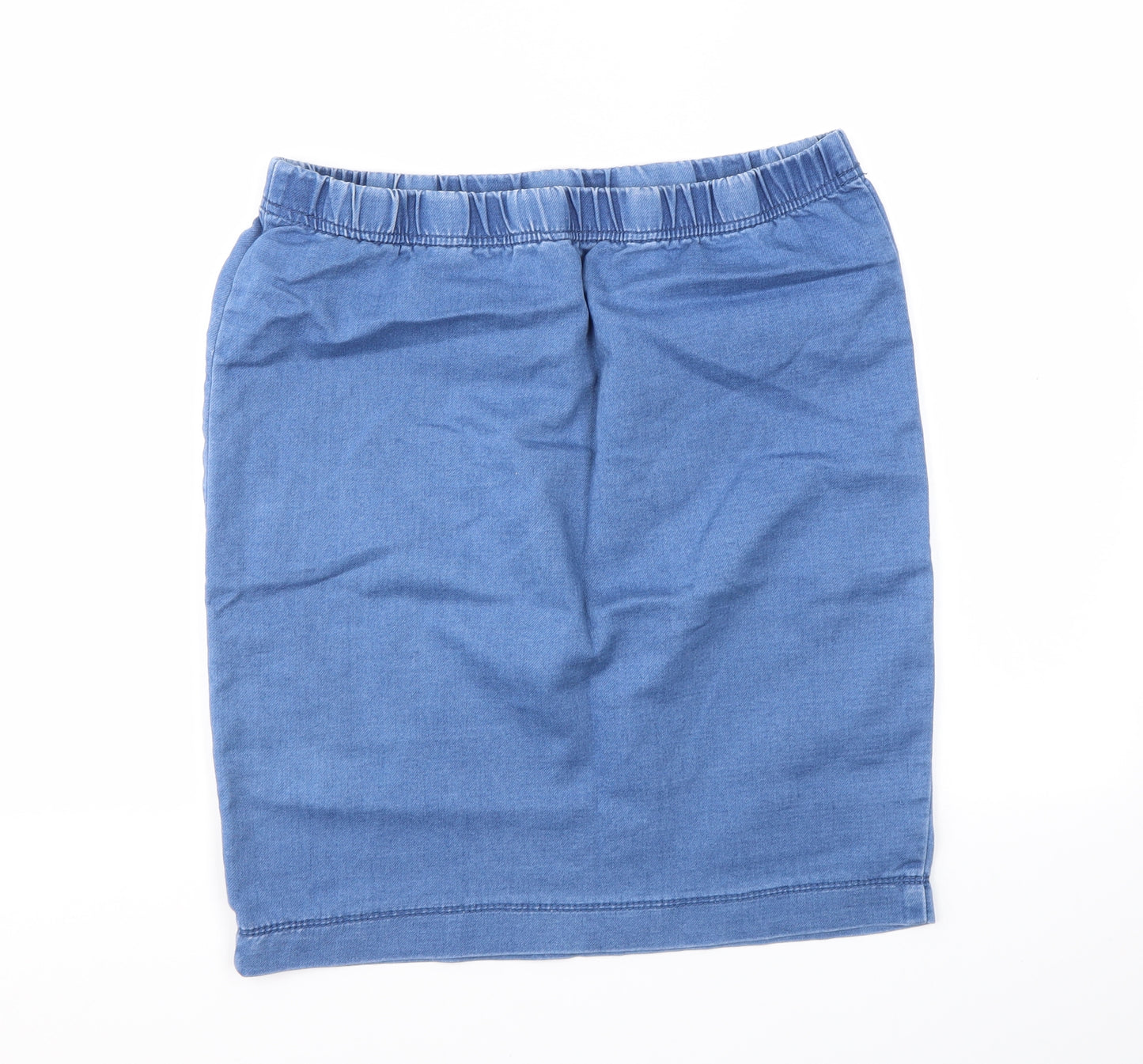 Selected Womens Blue   A-Line Skirt Size L  - STRECHY WAISTBAND