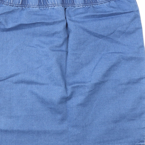 Selected Womens Blue   A-Line Skirt Size L  - STRECHY WAISTBAND
