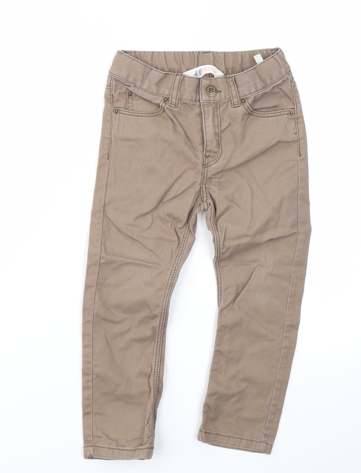 H&M Boys Brown   Straight Jeans Size 2-3 Years