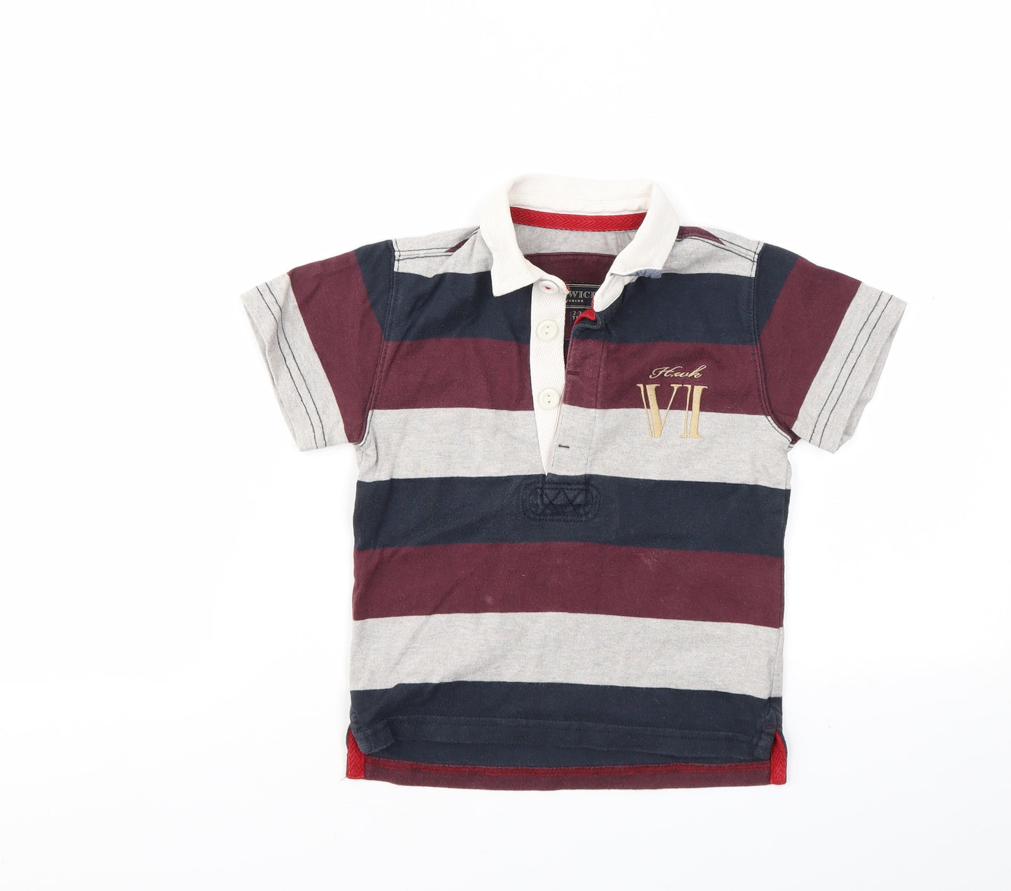 HOWICK Boys Purple Striped  Basic T-Shirt Size 2-3 Years