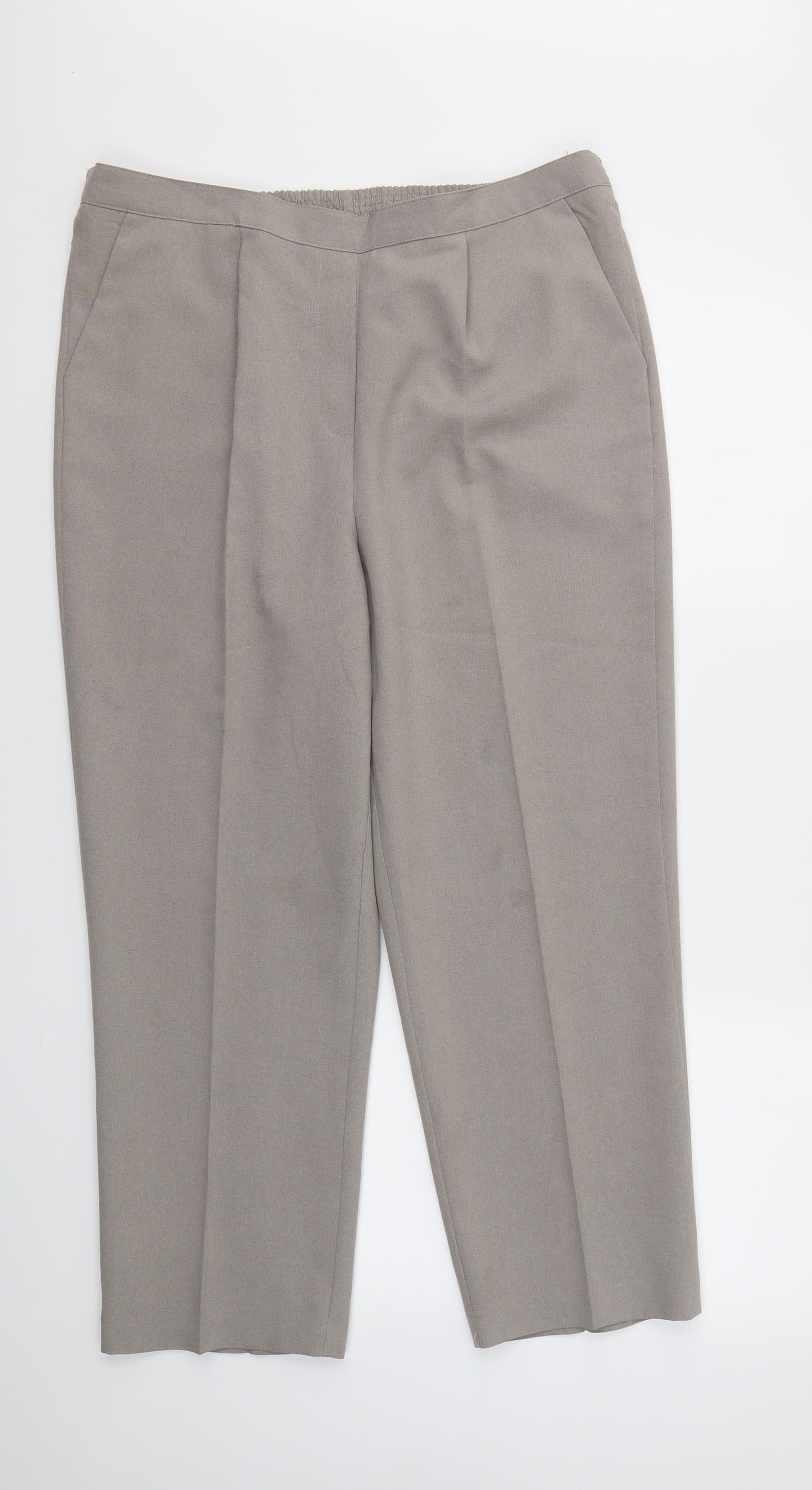 Bonmarché Womens Brown   Trousers  Size 14 L25 in - STRECHY WAISTBAND
