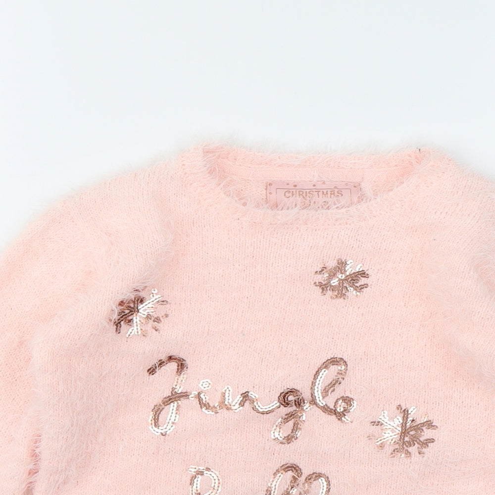 PRIMARK  Girls Pink   Pullover Jumper Size 7-8 Years