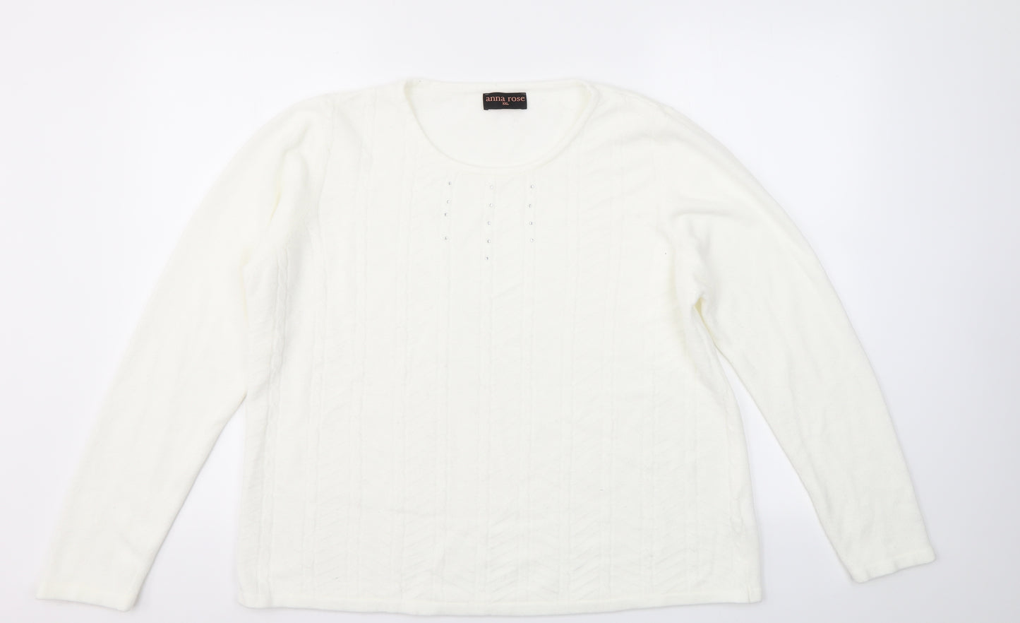 ANNA ROSE  Womens White   Pullover Jumper Size 2XL