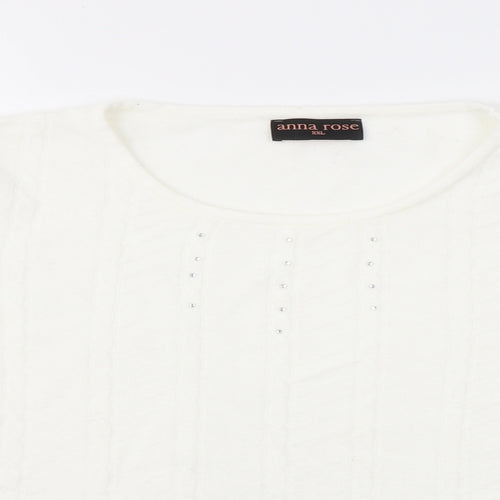 ANNA ROSE  Womens White   Pullover Jumper Size 2XL