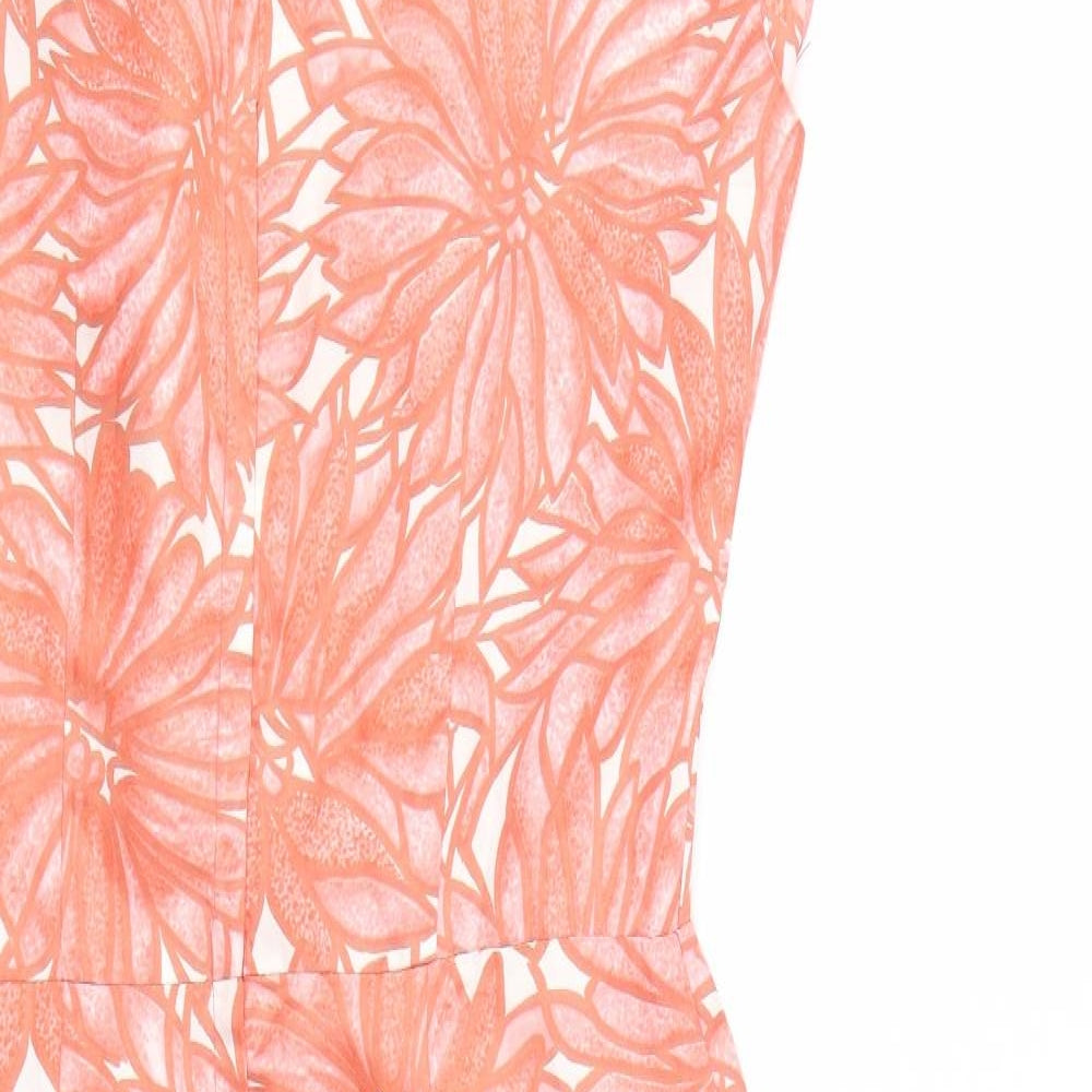 PREWORN  Womens Orange Geometric  Fit & Flare  Size 8
