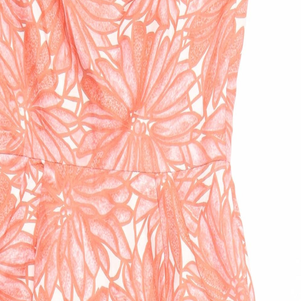 PREWORN  Womens Orange Geometric  Fit & Flare  Size 8