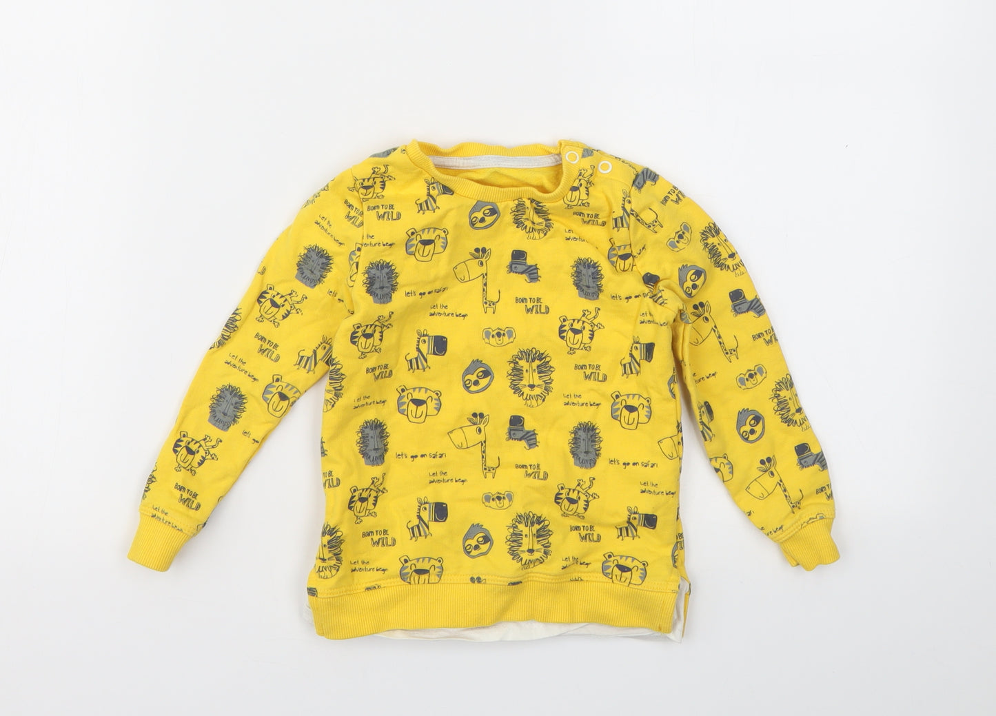 PEP&CO  Baby Yellow Animal Print  Pullover Jumper Size 18-24 Months