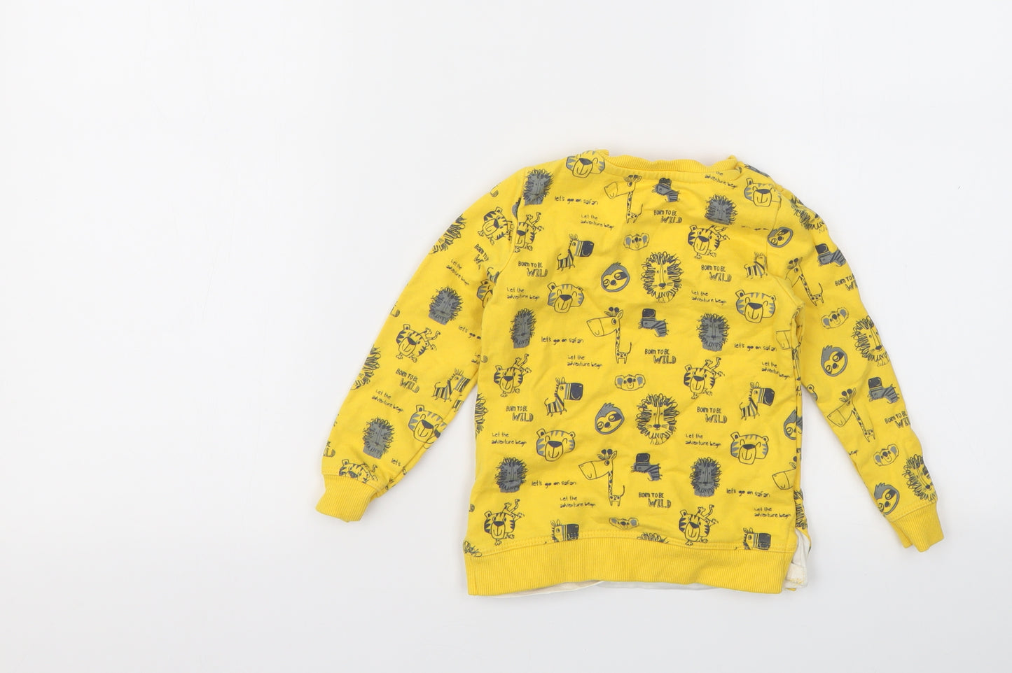 PEP&CO  Baby Yellow Animal Print  Pullover Jumper Size 18-24 Months