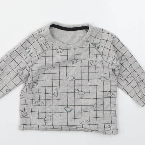 George Boys Grey Geometric  Basic T-Shirt Size 0-3 Months