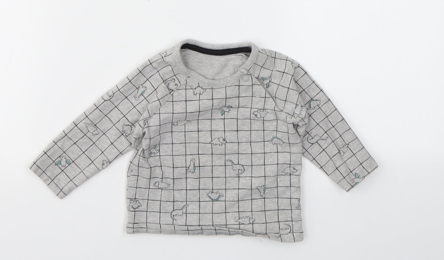 George Boys Grey Geometric  Basic T-Shirt Size 0-3 Months
