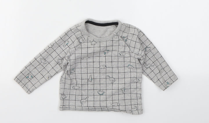 George Boys Grey Geometric  Basic T-Shirt Size 0-3 Months