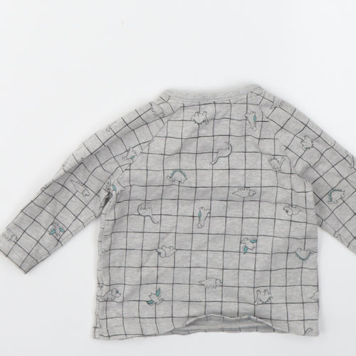 George Boys Grey Geometric  Basic T-Shirt Size 0-3 Months