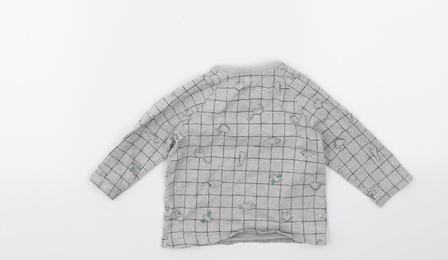 George Boys Grey Geometric  Basic T-Shirt Size 0-3 Months