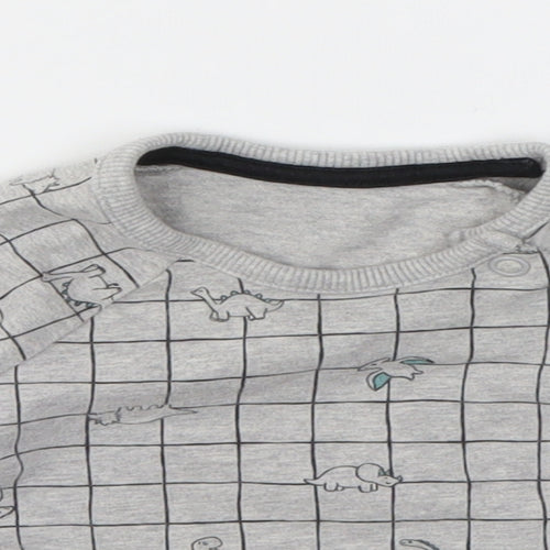 George Boys Grey Geometric  Basic T-Shirt Size 0-3 Months