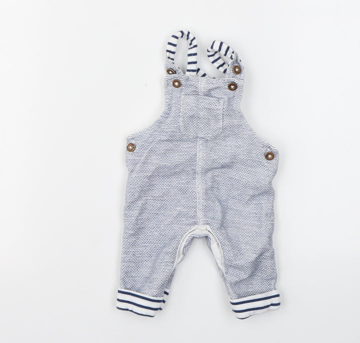 F&F Boys Blue Striped Babygrow One-Piece Size 0-3 Months