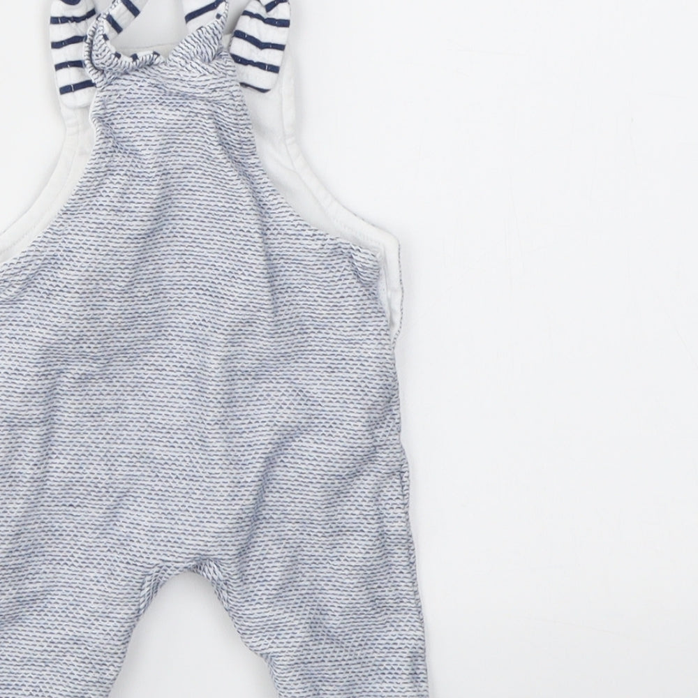 F&F Boys Blue Striped  Babygrow One-Piece Size 0-3 Months