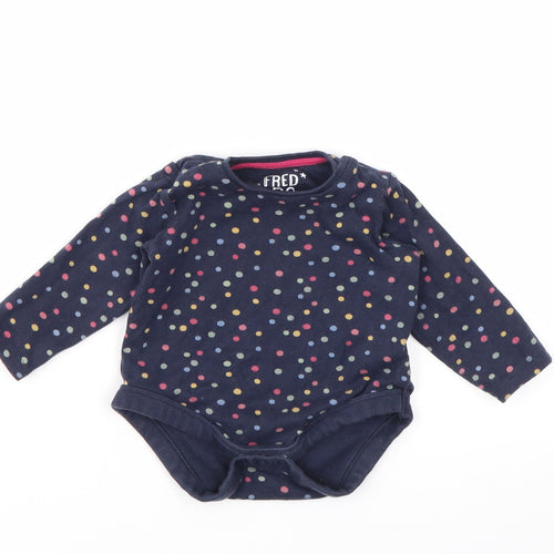 F&F Girls Blue Geometric  Babygrow One-Piece Size 6-9 Months