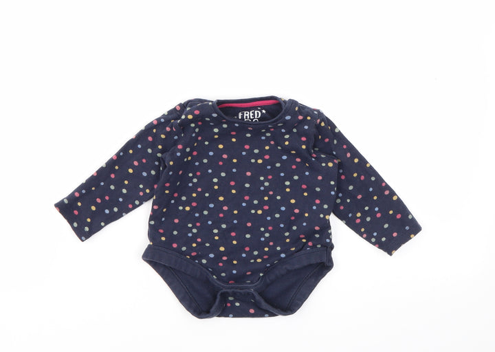 F&F Girls Blue Geometric  Babygrow One-Piece Size 6-9 Months