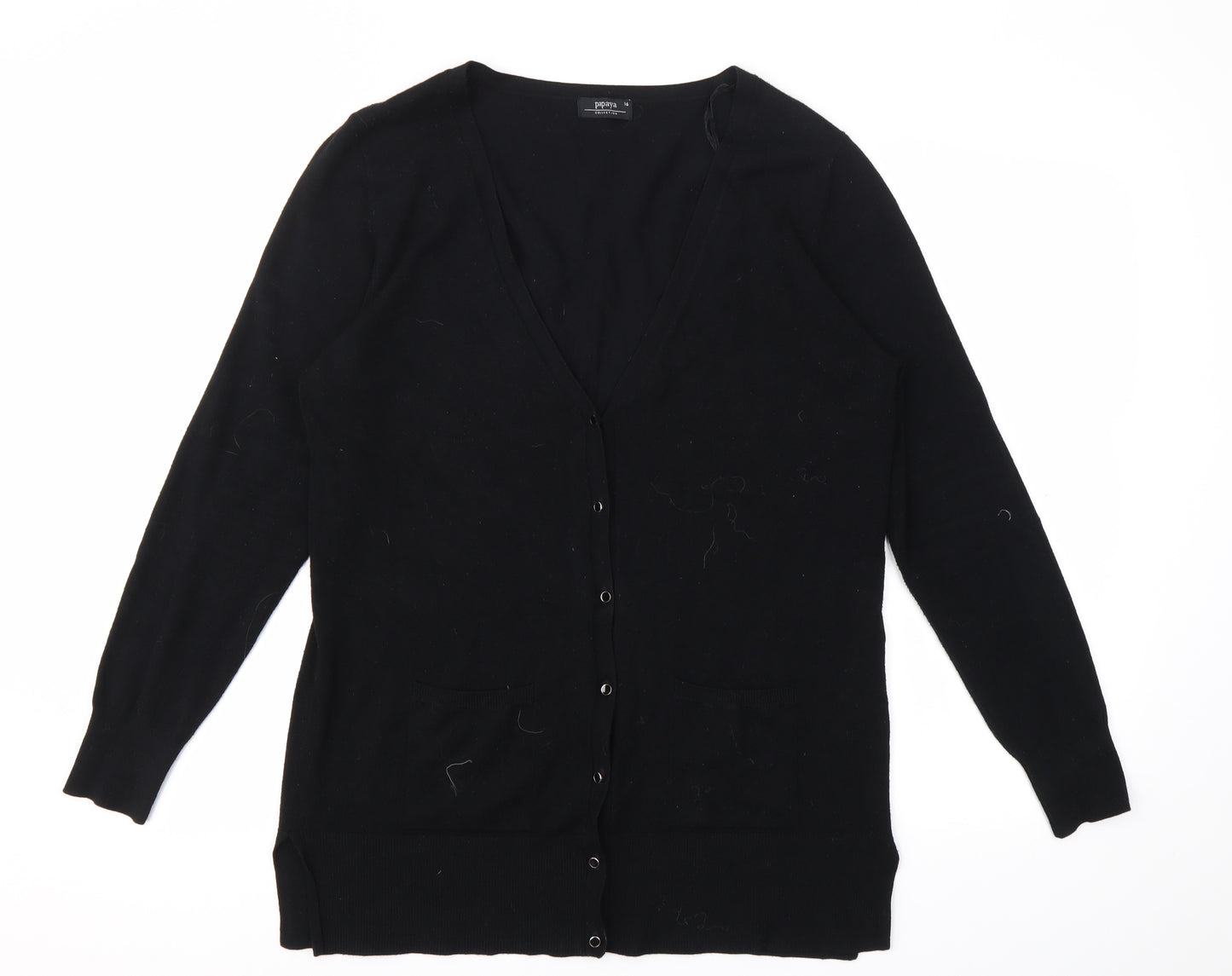 Papaya Womens Black   Cardigan Jumper Size 16