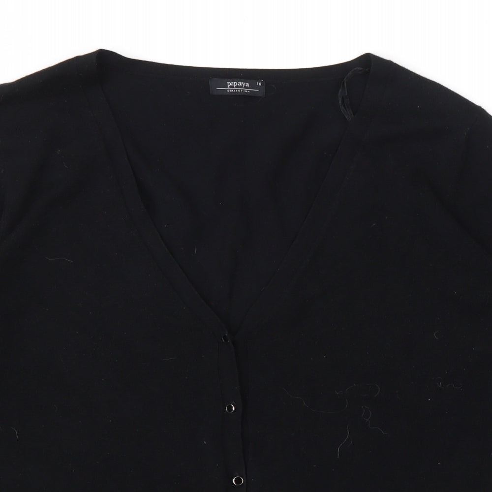 Papaya Womens Black   Cardigan Jumper Size 16