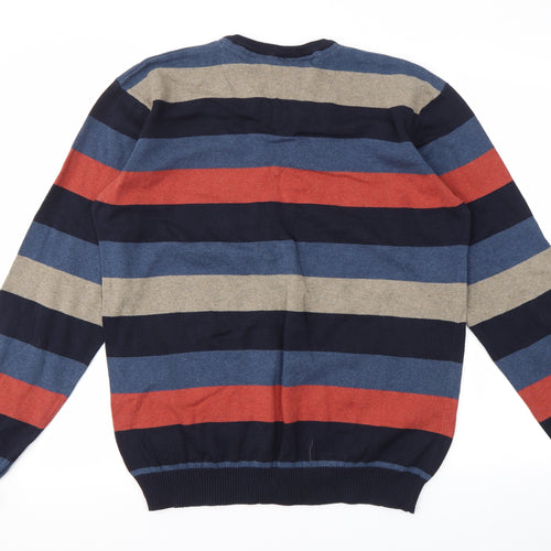 SAND STONE  Mens Multicoloured Striped  Pullover Sweatshirt Size M