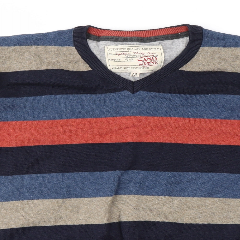 SAND STONE  Mens Multicoloured Striped  Pullover Sweatshirt Size M