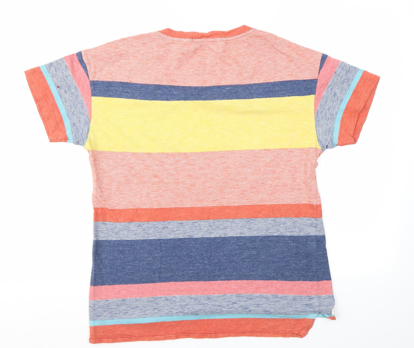 LACOSTE  Mens Multicoloured Striped   T-Shirt Size M