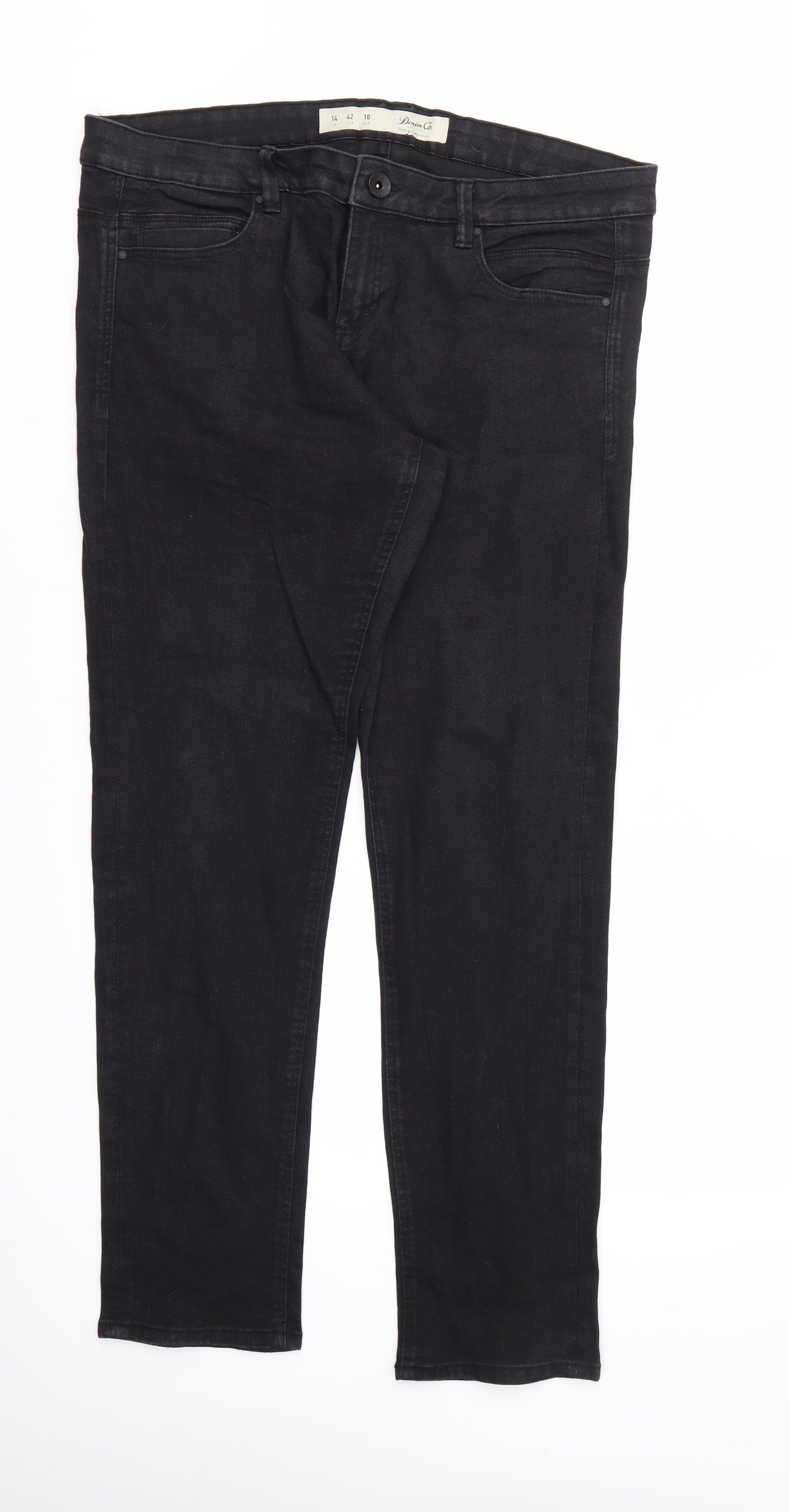 DENIM & CO  Womens Black   Straight Jeans Size 14 L29 in