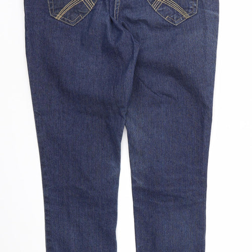 F&F Womens Blue Houndstooth  Skinny Jeans Size 12 L28 in