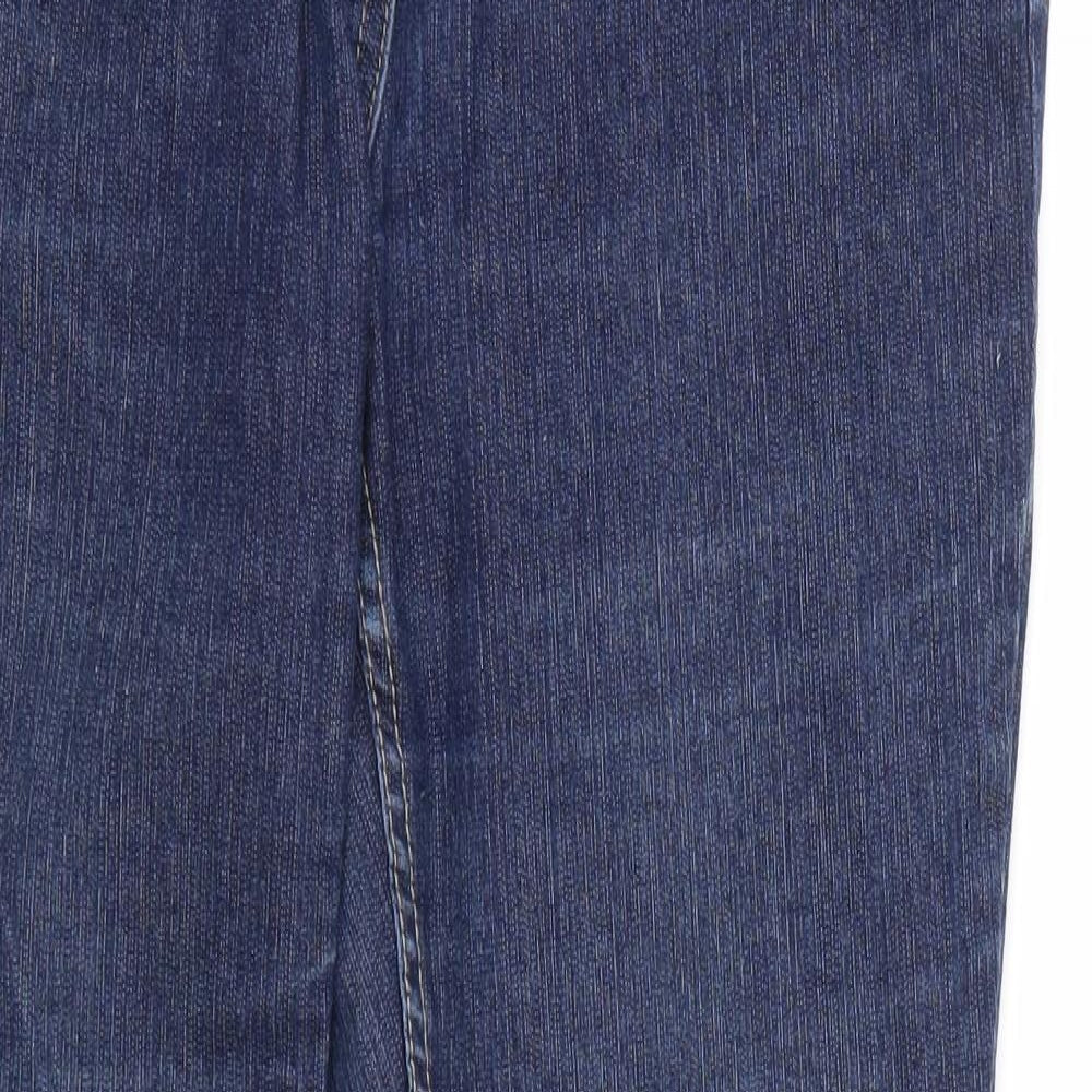 F&F Womens Blue Houndstooth  Skinny Jeans Size 12 L28 in